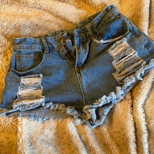 Denim cutoff shorts